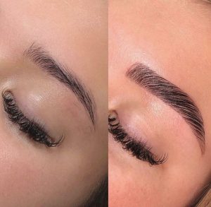 Brow Lamination before and after